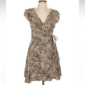 Free People Black and Cream Wrap Dress in ECU